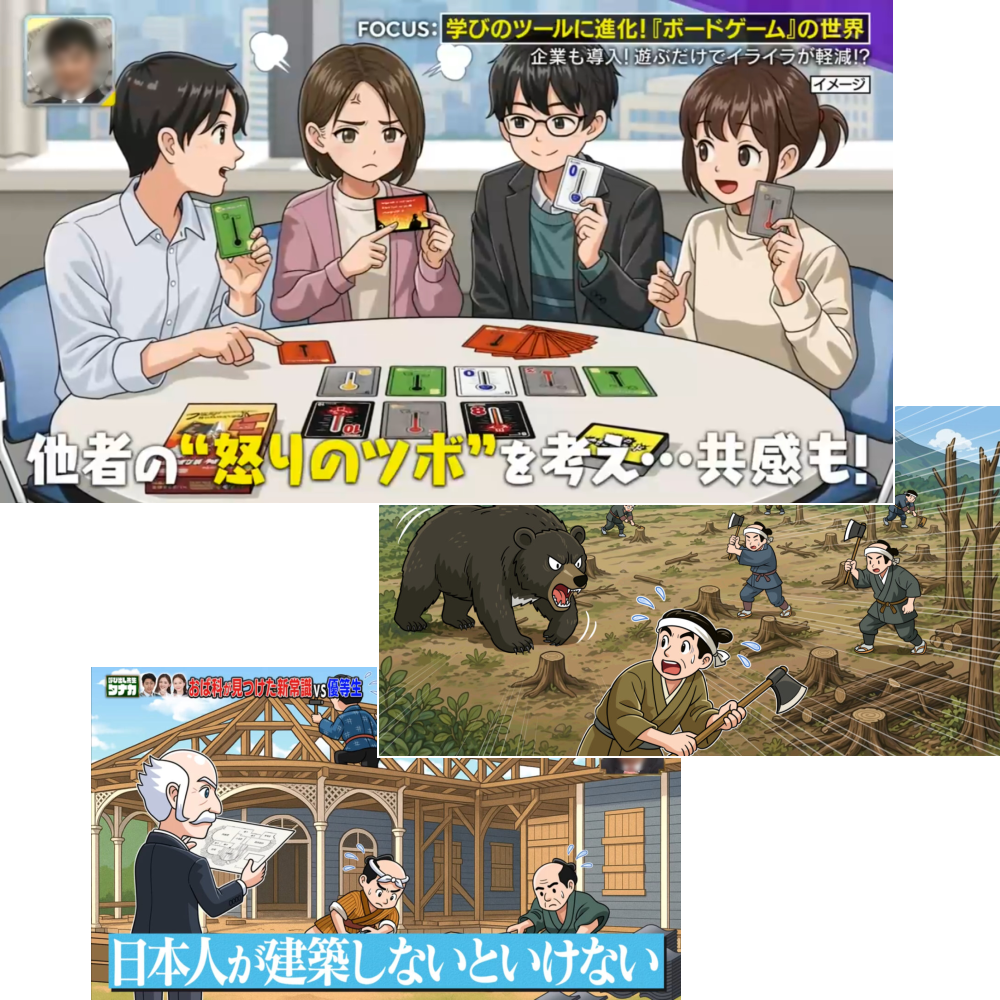 テレビ番組で使用されたイラストの放送画面例