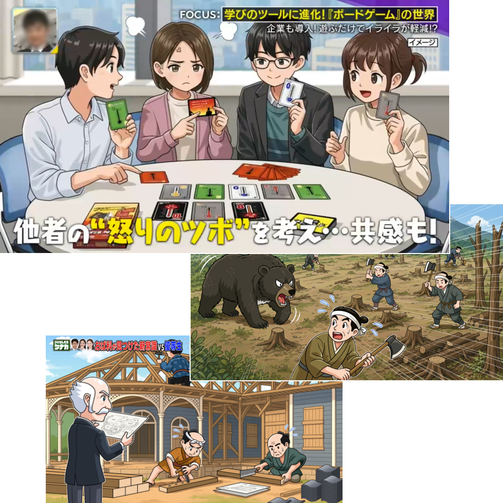 テレビ番組で使用されたイラストの放送画面例